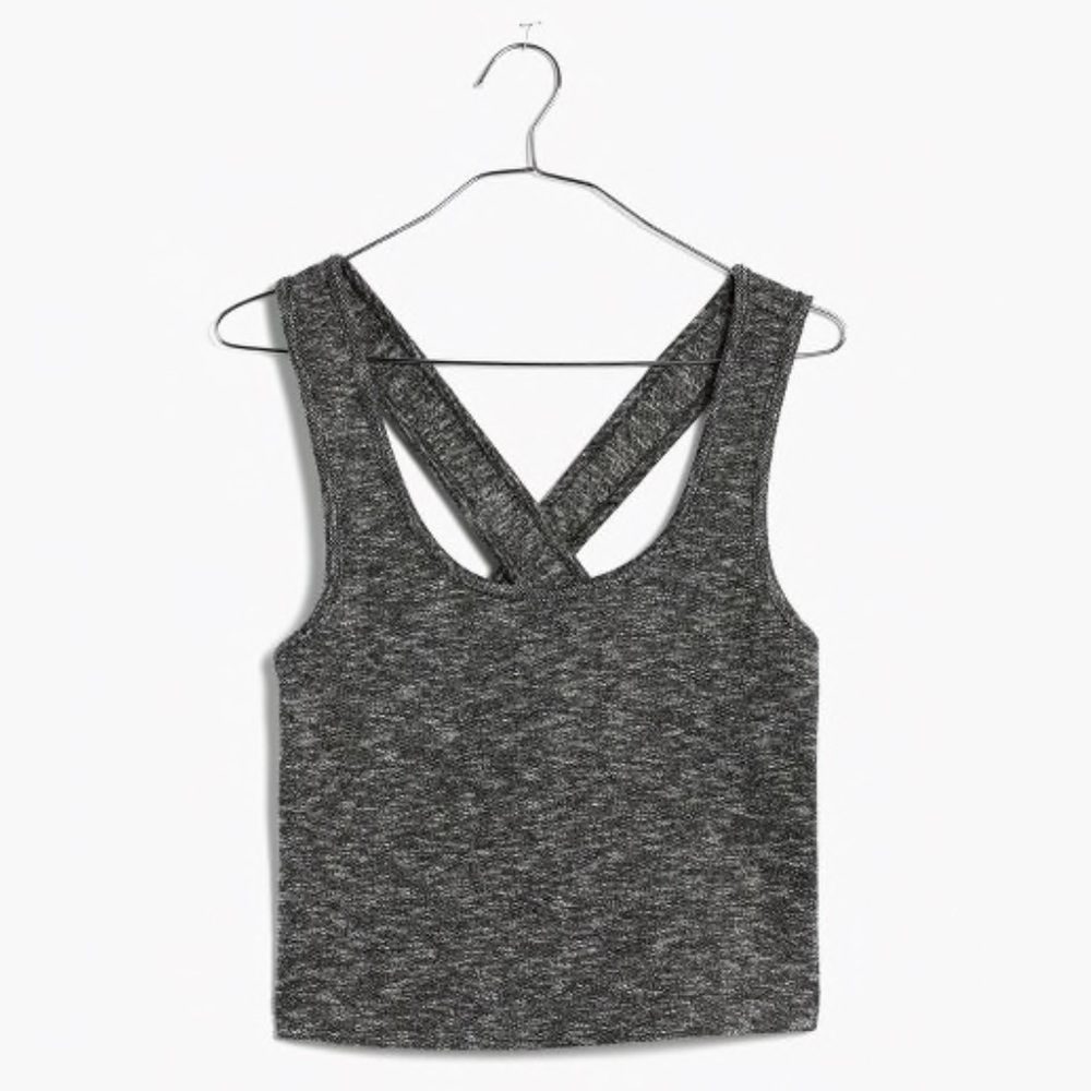 Madewell Heathered Cross-Back Crop Top